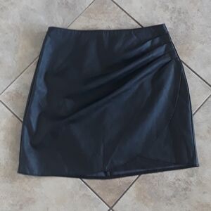 Abercrombie &Fitch Black Faux Leather Mini Skirt.